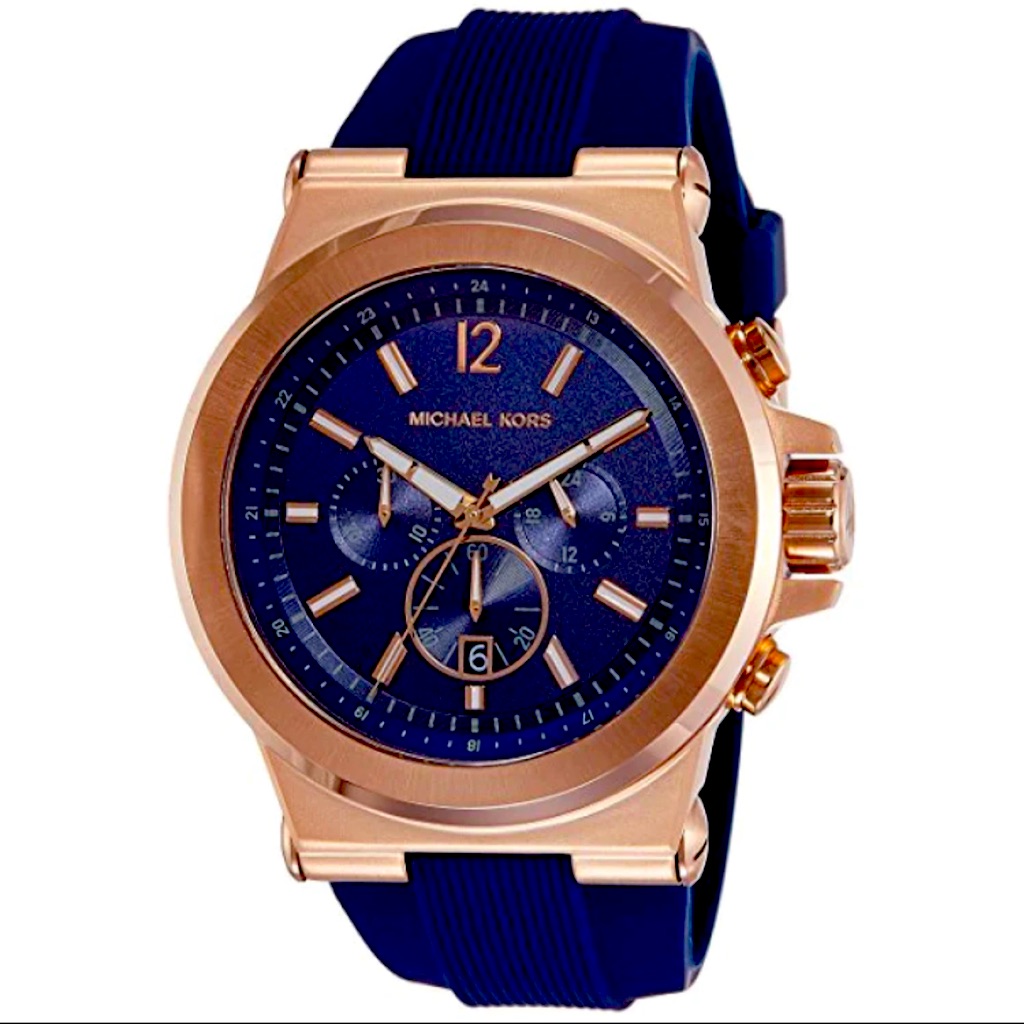 Nwt Men's Chronograph Dylan Navy Silicone Strap Watch